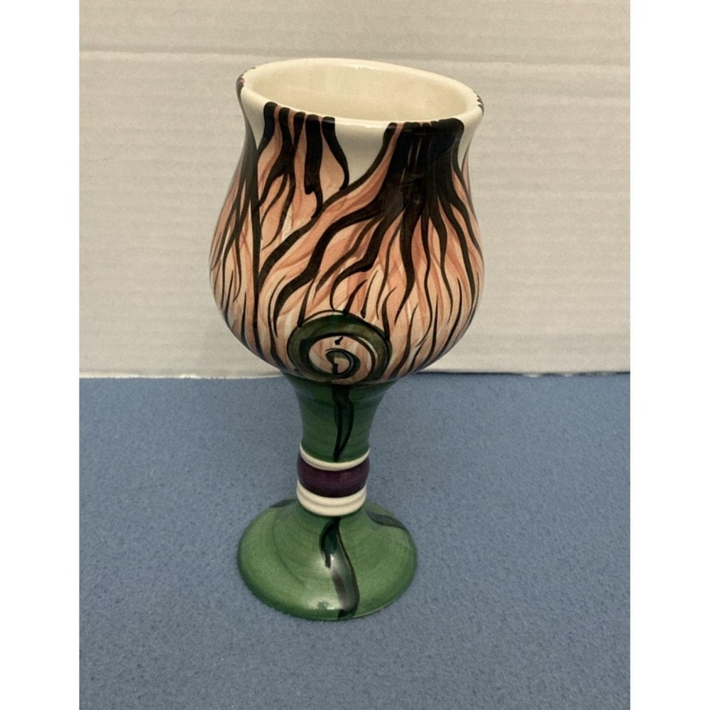 VTG Shannon Norton 1995 "French Tulip" 8-inch Art Pottery‎ Goblet